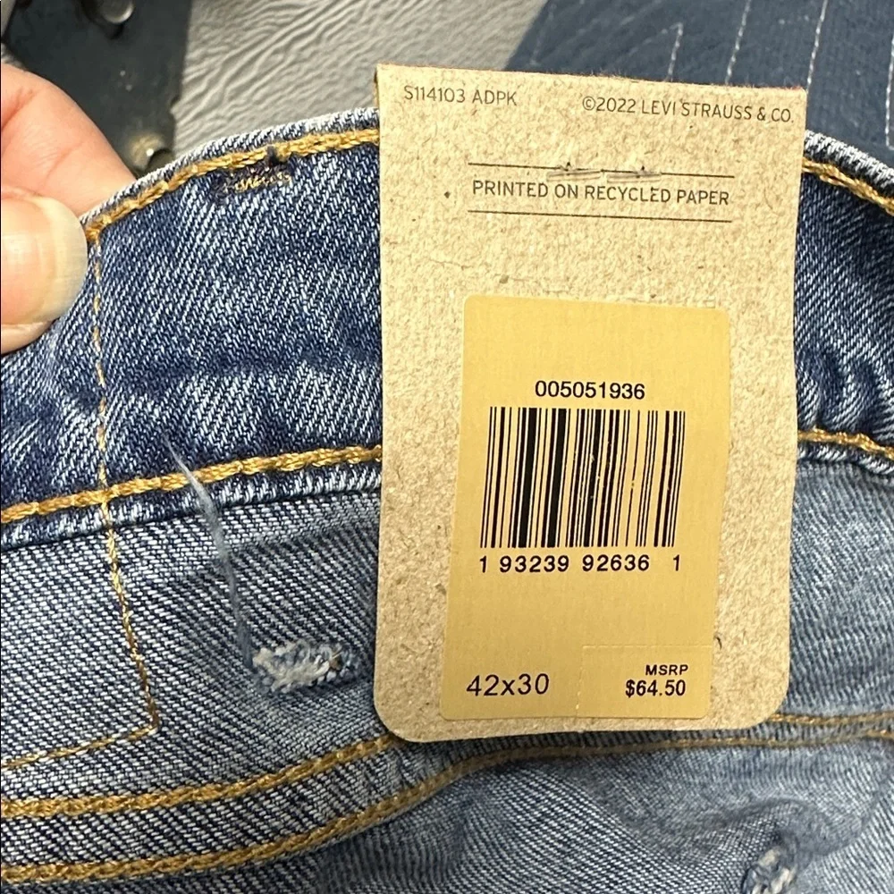 Levi's Men's Blue Jeans light 505 regular 42 / 30 denim - Picture 5 of 8